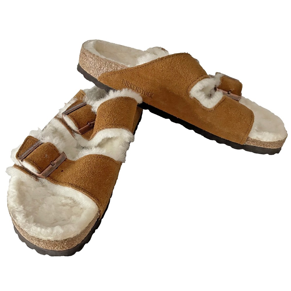 Birkenstock Tan Shearling Sandals